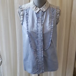 Kate Spade Blue Woven Blouse